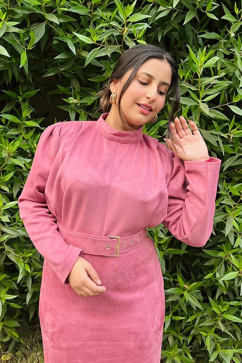 Rosegold Suede Dress